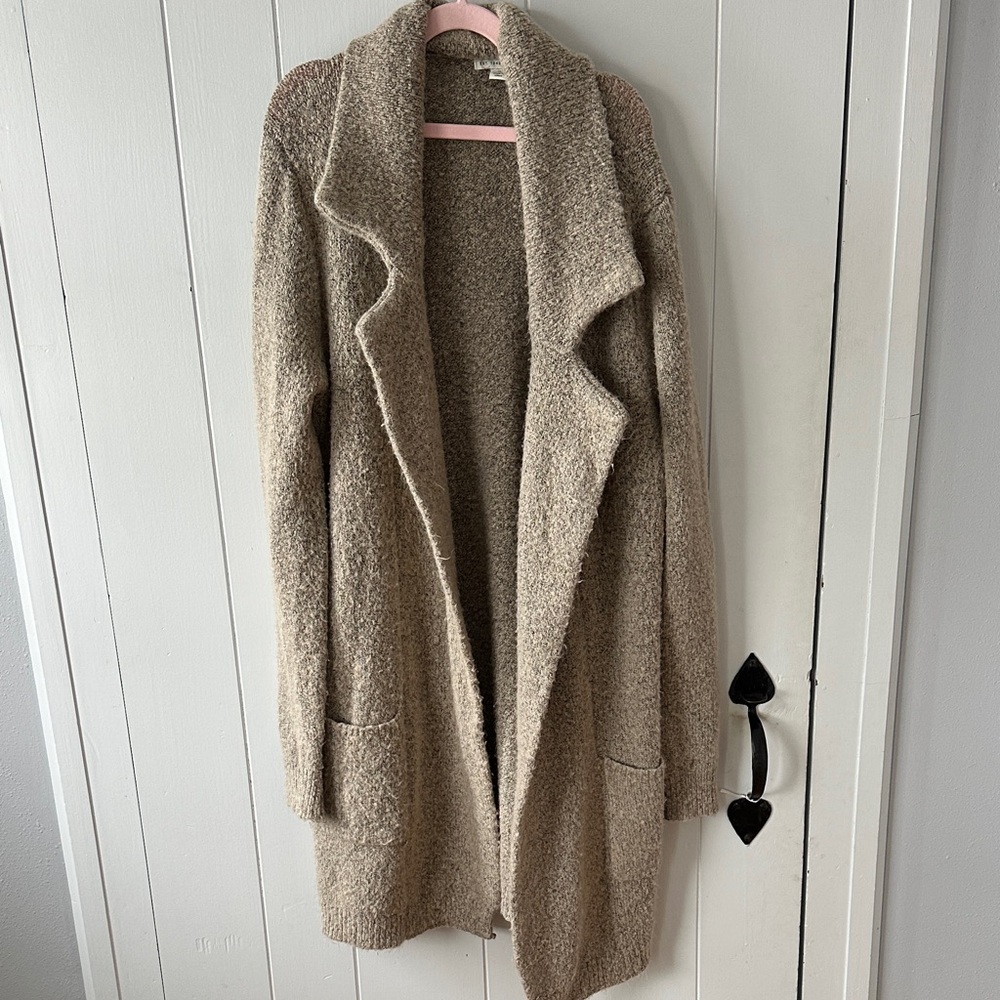 Cozy Tan Women's Open Front Cardigan
